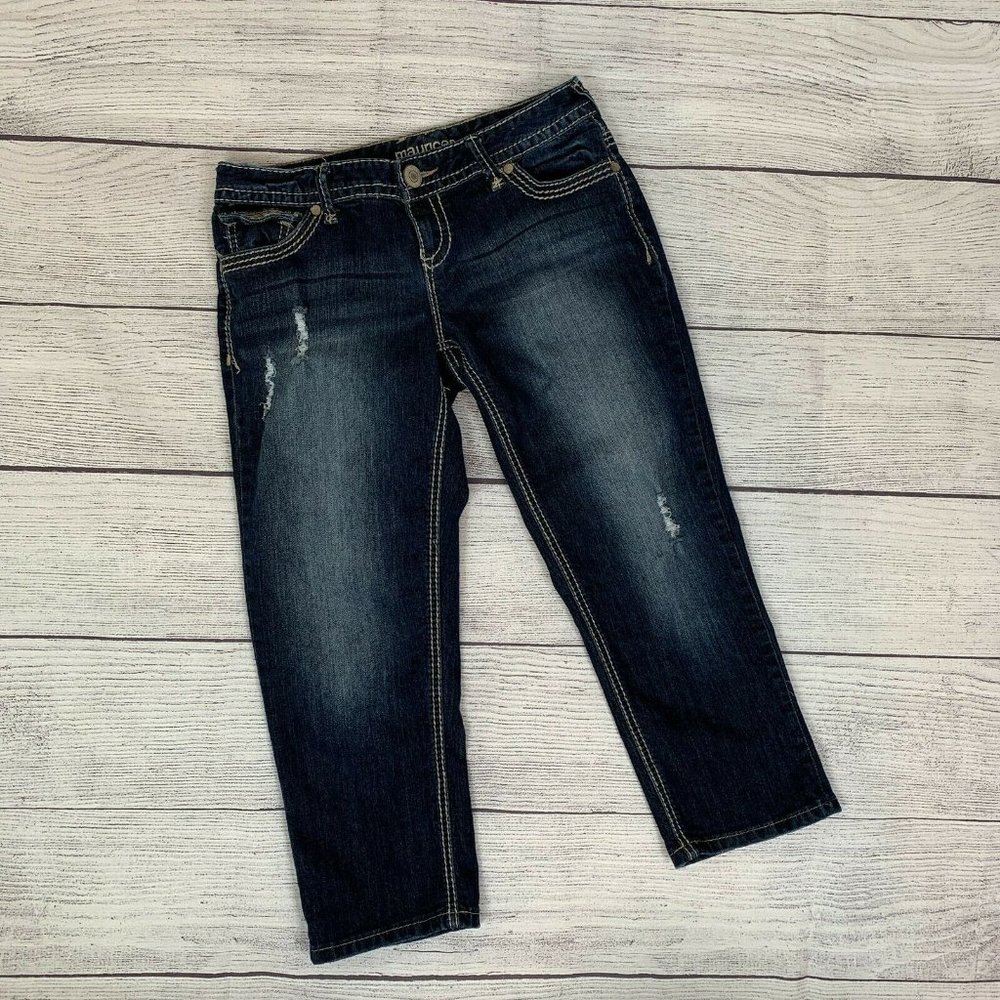 Dark Wash Women’s Cropped Jeans - Blue